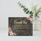 フローラエレガントブラックと金ゴールド卒業党 サンキューカード (スタンド正面)