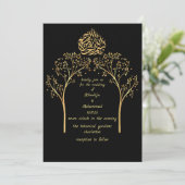 フローラエレガントブラック結婚ムスリム 招待状 (スタンド正面)