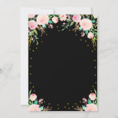 フローラエレガントブラック金ゴールドサプライズ誕生日パーティー 招待状 (裏面)