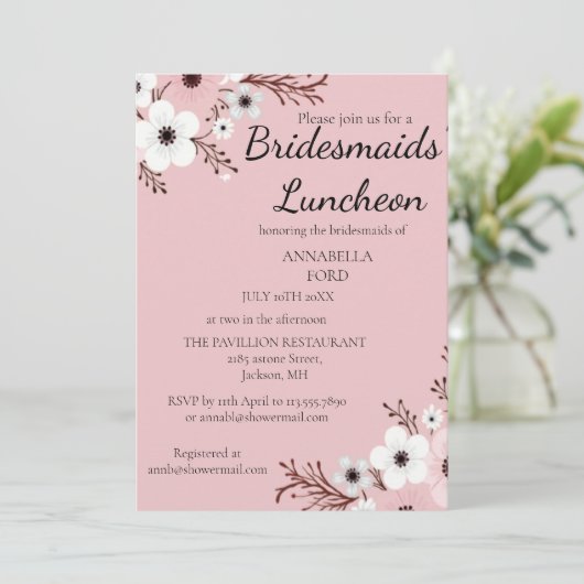 フローラエレガントブリデスマイド昼食会への招待 招待状 (スタンド正面)