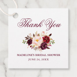 フローラエレガントブルゴーニュブライダルシャワー フェイバータグ