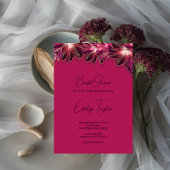 フローラエレガントブルゴーニュブライダルシャワー 招待状