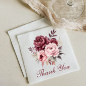 フローラエレガントブルゴーニュ水彩牡丹結婚の スタンダードランチョンナプキン