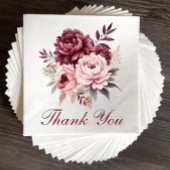 フローラエレガントブルゴーニュ水彩牡丹結婚の スタンダードランチョンナプキン