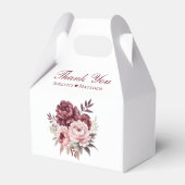 フローラエレガントブルゴーニュ水彩牡丹結婚の フェイバーボックス (正面サイド)