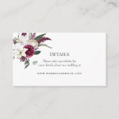 フローラエレガントブルゴーニュ水結婚色の エンクロージャーカード (正面)