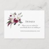 フローラエレガントブルゴーニュ水結婚色の エンクロージャーカード (正面)