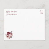 フローラエレガントブルゴーニュ牡丹たった今結婚しました結婚ズ 案内ポストカード (裏面)