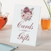 フローラエレガントブルゴーニュ牡丹カードギフト結婚 台座サイン (インサイチュ)