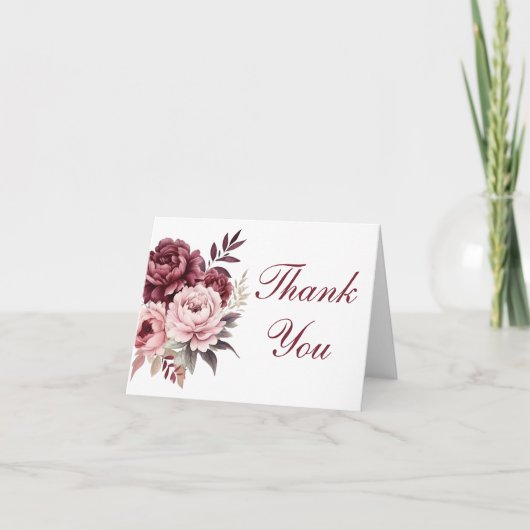 フローラエレガントブルゴーニュ結婚ー・牡丹 サンキューカード (正面)