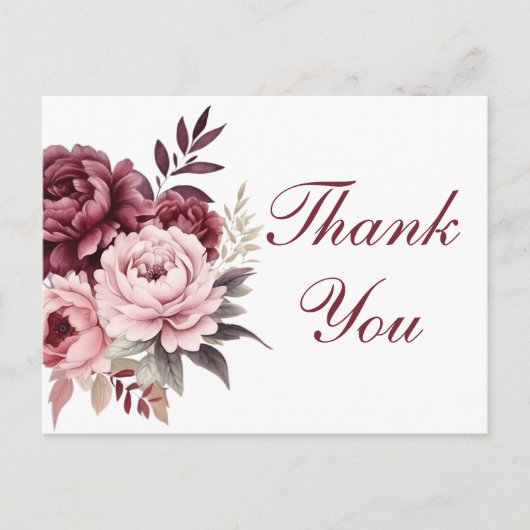 フローラエレガントブルゴーニュ結婚ー・牡丹 ポストカード (正面)