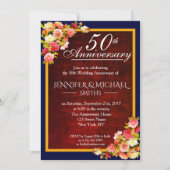 フローラエレガントブルゴーニュ結婚周年記念招待状 招待状 (正面)