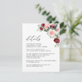 フローラエレガントブルゴーニュ赤面結婚詳細 エンクロージャーカード (スタンド正面)