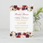 フローラエレガントブルゴーニュ金ゴールドブライダルシャワー 招待状 (スタンド正面)