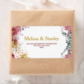 フローラエレガントブルゴーニュ金ゴールドユーカリ結婚ス ラベル (インサイチュ)