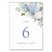 フローラエレガントブルーアジサイ結婚グリーンリー テーブルナンバー (裏面)