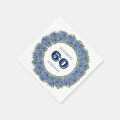 フローラエレガントブルーアジサイ60th誕生日パーティー スタンダードカクテルナプキン (角)