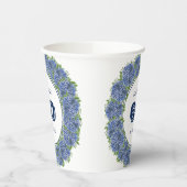 フローラエレガントブルーアジサイ60th誕生日パーティー 紙コップ (左)