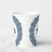 フローラエレガントブルーアジサイ70th誕生日パーティー 紙コップ (左)