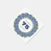 フローラエレガントブルーアジサイ75thバースデーパーティー スタンダードカクテルナプキン (角)