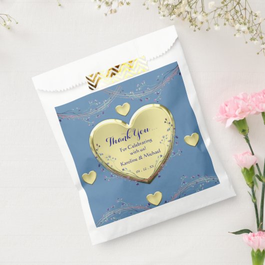 フローラエレガントブルーウェディングパーティー フェイバーバッグ (封をした状態)