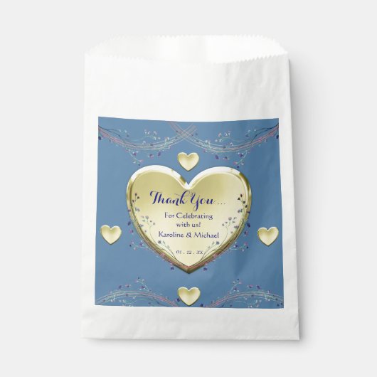 フローラエレガントブルーウェディングパーティー フェイバーバッグ (正面)