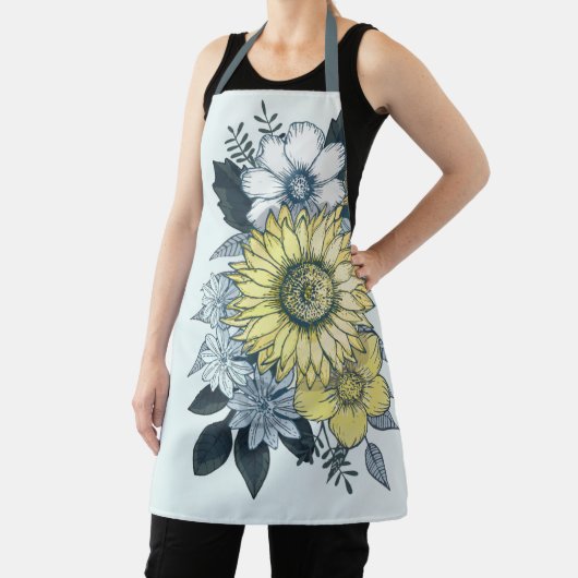 フローラエレガントブルーサンフラワーブーケ エプロン (インサイチュ)