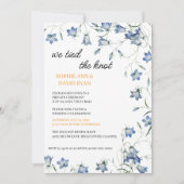 フローラエレガントブルーベルフラワー私たちは結び目 招待状 (正面)