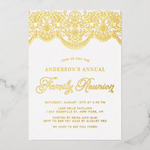 フローラエレガントブロケードレースファミリー懇親会 箔招待状