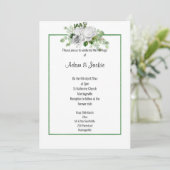 フローラエレガントブーケのセージ結婚トリム 招待状 (スタンド正面)