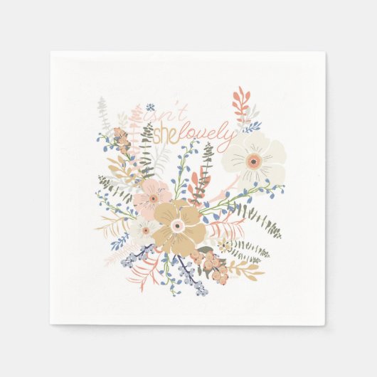 フローラエレガントブーケガーリーことわざラブル スタンダードカクテルナプキン (正面)
