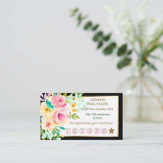 フローラエレガントブーケネイルサロンロイヤリティカード ロイヤリティカード (スタンド正面)