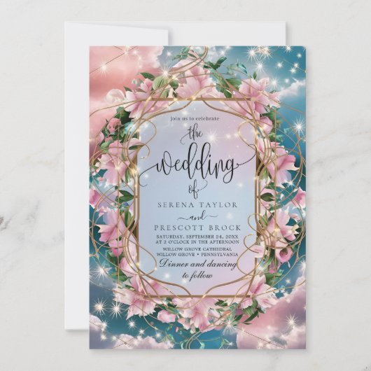 フローラエレガントブーケロシ結婚ーズ 招待状 (正面)