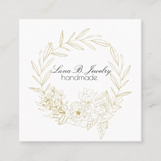 フローラエレガントブーケ丸枠スクエアカード スクエア名刺 (正面)