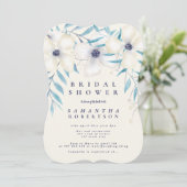 フローラエレガントブーケ海ブルーブライダルシャワー 招待状 (スタンド正面)