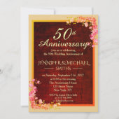 フローラエレガントブーケ結婚の記念日招待状 招待状 (正面)