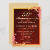 フローラエレガントブーケ結婚の記念日招待状 招待状 (正面/裏面)