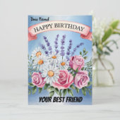 フローラエレガントブーケ誕生日招待状 招待状 (スタンド正面)