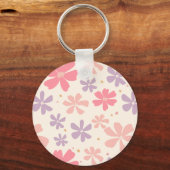 フローラエレガントプリント自然愛のための植物芸術 キーホルダー (正面)