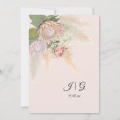 フローラエレガントプロテアパンパスグラスジオメトリック金ゴールド 招待状 (裏面)