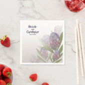 フローラエレガントプロテアパープルベージュ結婚ズナプキン スタンダードカクテルナプキン (インサイチュ)