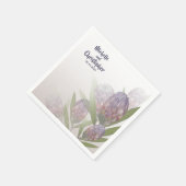 フローラエレガントプロテアパープルベージュ結婚ズナプキン スタンダードカクテルナプキン (角)