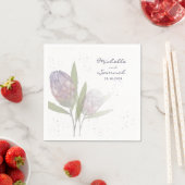 フローラエレガントプロテアパープルベージュ結婚ズナプキン スタンダードカクテルナプキン (インサイチュ)