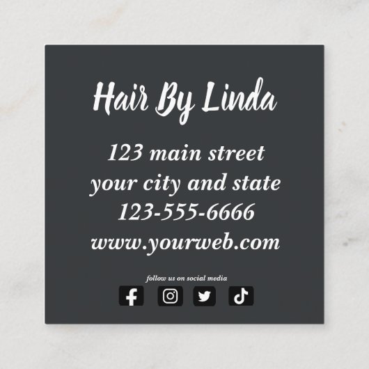 フローラエレガントヘアスタイリストQRコード名刺 コーリングカード (裏面)