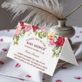 フローラエレガントベビシャワー折り招待状