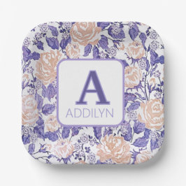 フローラエレガントベビーガールシャワー ペーパープレート