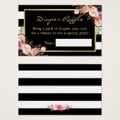 フローラエレガントベビーシャワーおむつラッフルチケット (正面&裏面)