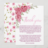 フローラエレガントベビーシャワーサンキューカード サンキューカード (正面/裏面)