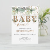 フローラエレガントベビーシャワーボーイ招待状 招待状 (スタンド正面)