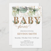 フローラエレガントベビーシャワーボーイ招待状 招待状 (正面/裏面)